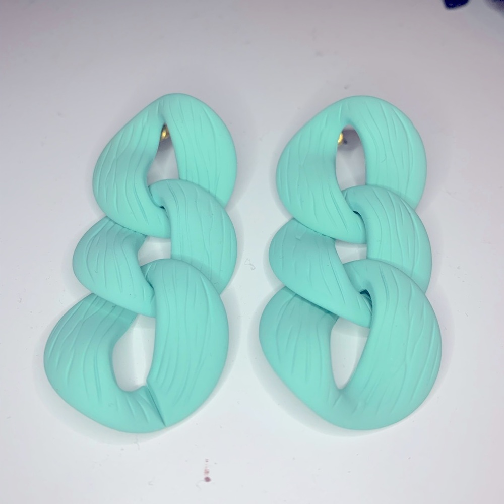 Lilly Pulitzer Aqua Chainlink Earrings